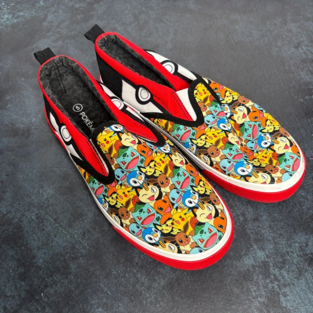 Pokemon Kids Slip On Shoes Size 5 Canvas Slip On Shoes Pikachu
